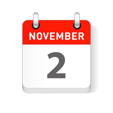 2 Kasım tarihi bir gün organizer Takvim sayfada görünür