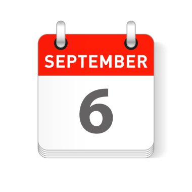 6 Eylül tarihi bir gün organizer Takvim sayfada görünür
