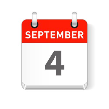 4 Eylül tarihi bir gün organizer Takvim sayfada görünür