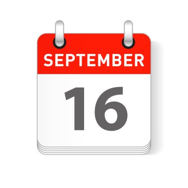 16 Eylül tarihi bir gün organizer Takvim sayfada görünür