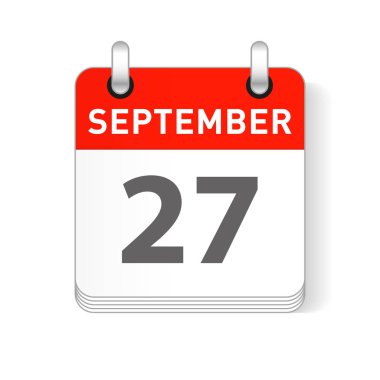 27 Eylül tarihi bir gün organizer Takvim sayfada görünür