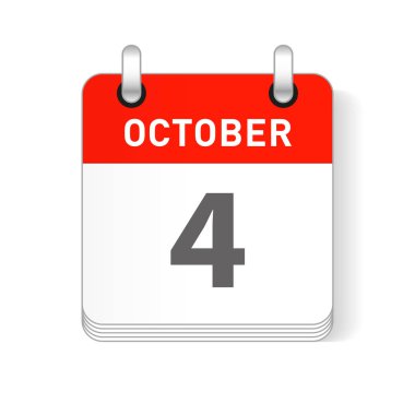 4 Ekim tarihi bir gün organizer Takvim sayfada görünür