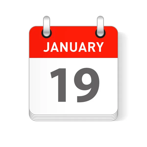 Enero Fecha Visible Una Página Día Calendario Organizador — Archivo Imágenes Vectoriales