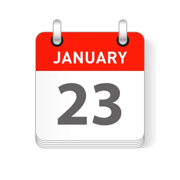 Enero Fecha Visible Una Página Día Calendario Organizador — Vector de stock