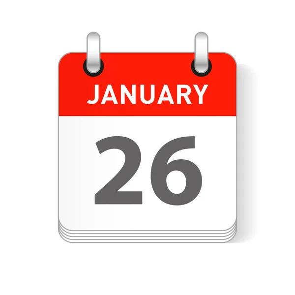 Janeiro Data Visível Uma Página Dia Organizador Calendário — Vetor de Stock