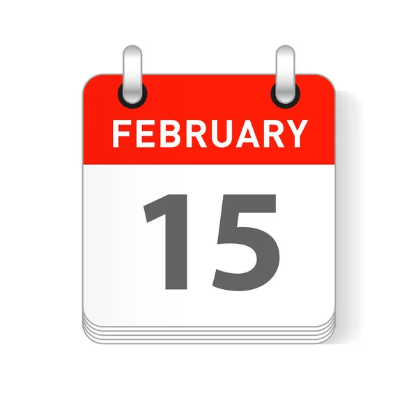 Febrero Fecha Visible Una Página Día Calendario Organizador — Archivo Imágenes Vectoriales