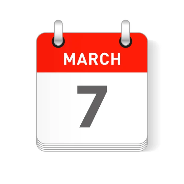 März Datum Sichtbar Auf Einer Seite Pro Tag Veranstalter Kalender — Stockvektor
