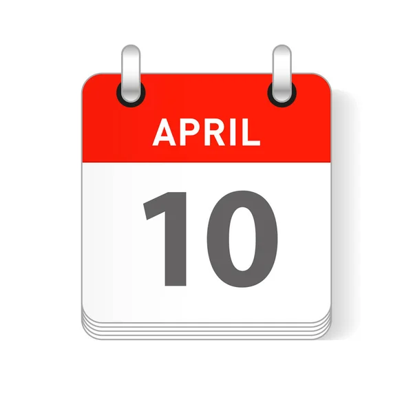 Aprile Data Visibile Una Pagina Giorno Calendario Organizzatore — Vettoriale Stock