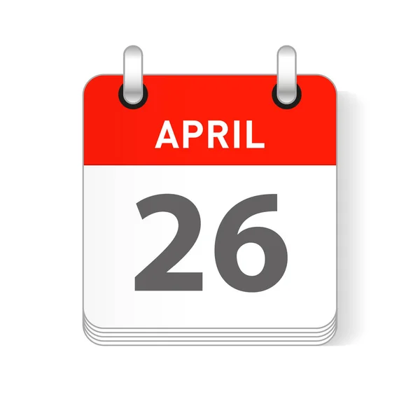 April Datum Sichtbar Auf Einer Seite Pro Tag Organisationskalender — Stockvektor