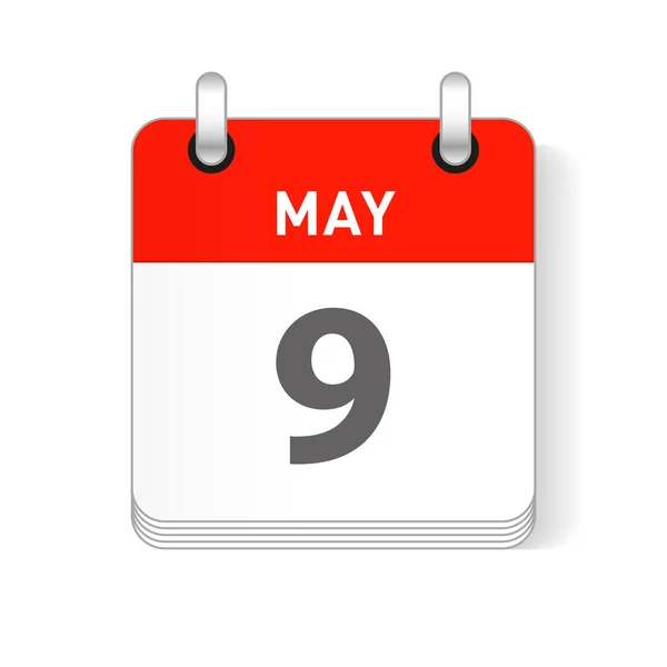 Mai Datum Sichtbar Auf Einer Seite Pro Tag Veranstalter Kalender — Stockvektor