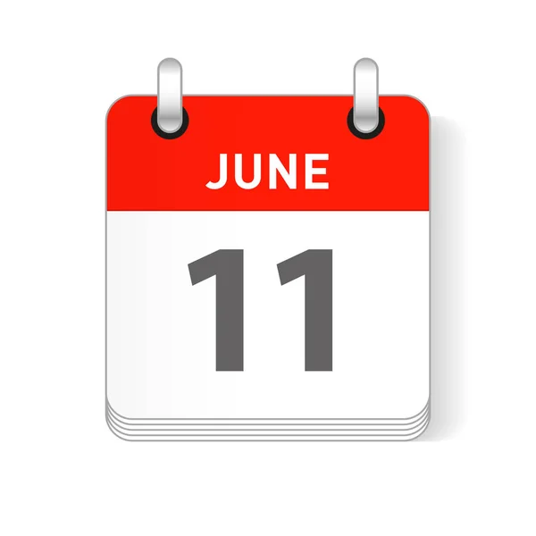 Junio Fecha Visible Una Página Día Calendario Organizador — Vector de stock
