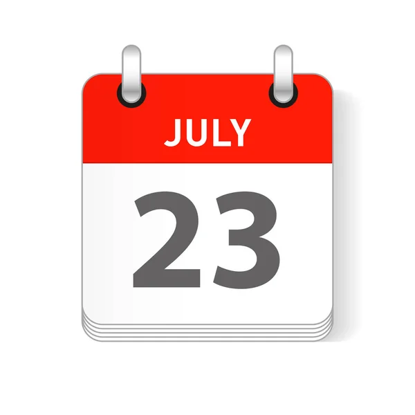 Julio Fecha Visible Una Página Día Calendario Organizador — Vector de stock