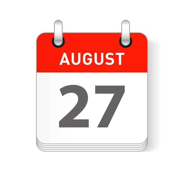 Agosto Data Visibile Una Pagina Giorno Calendario Organizzatore — Vettoriale Stock