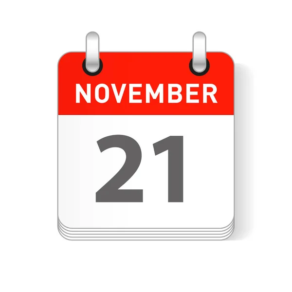 Listopada Data Widoczna Stronie Kalendarza Organizatora Dnia — Wektor stockowy