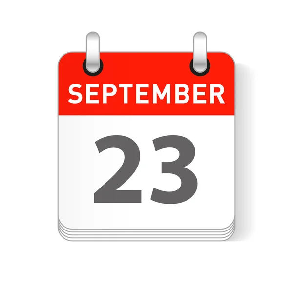 Septembre Date Visible Sur Une Page Calendrier Organisateur Jour — Image vectorielle