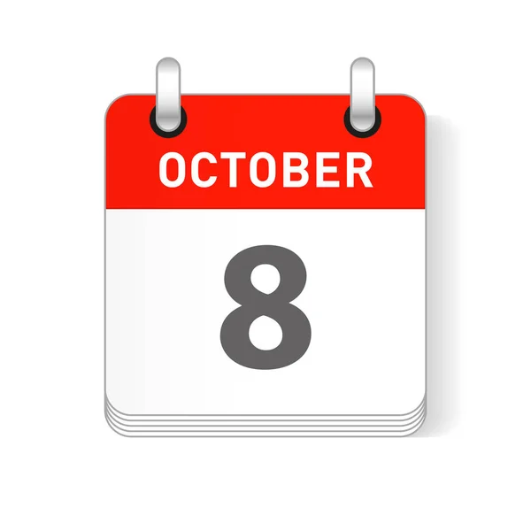 Října Datum Viditelný Stránce Kalendář Organizátor Den — Stockový vektor