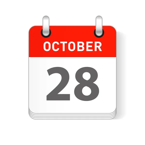 Října Datum Viditelný Stránce Kalendář Organizátor Den — Stockový vektor