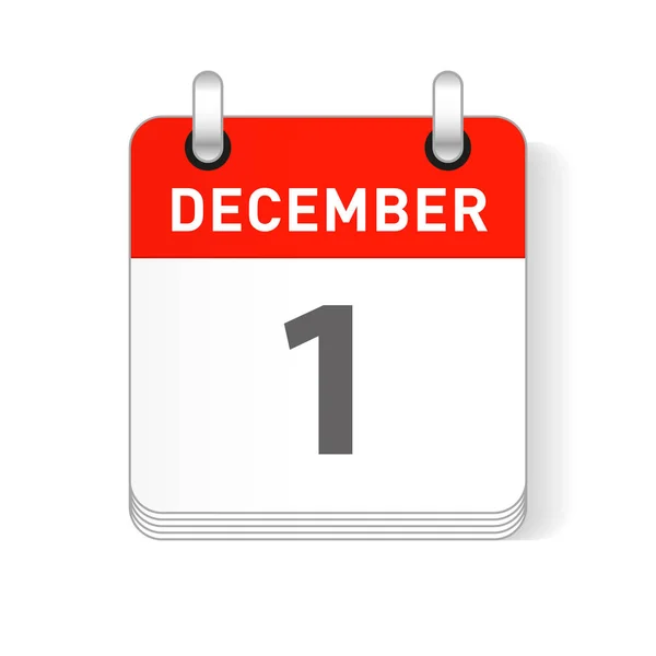 Dezembro Data Visível Uma Página Dia Organizador Calendário —  Vetores de Stock