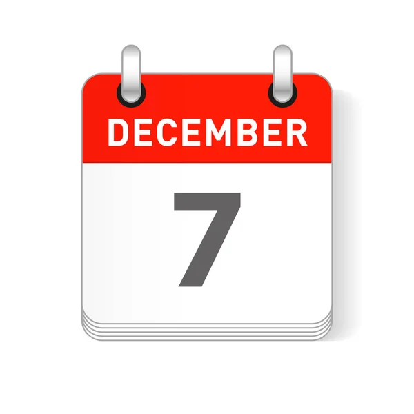 Dezembro Data Visível Uma Página Dia Organizador Calendário — Vetor de Stock