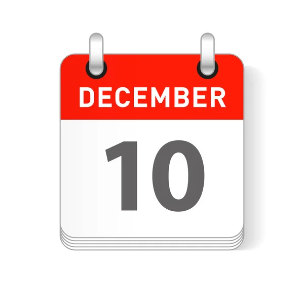 Dezembro Data Visível Uma Página Dia Organizador Calendário —  Vetores de Stock