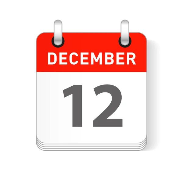 December Datum Zichtbaar Een Pagina Een Organisator Dagkalender — Stockvector