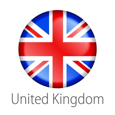 İngiltere tam vektör yüksek detay yuvarlak beyaz arka plan üzerinde izole ülke bayrağı düğmesi