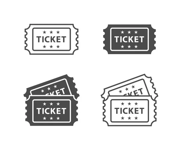 Ticket Pictogram Zwart Wit Vector Achtergronden — Stockvector