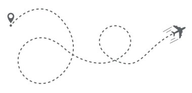 Uçak parça vektör PIN konumdan hedef konuma başlayan ile.