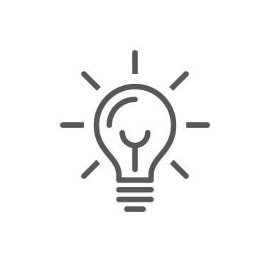 Beyaz arkaplanda ampul simgesi