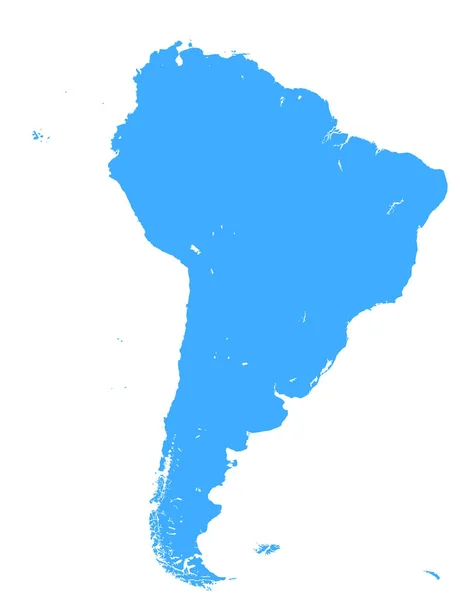 Blauwe Zuid Amerika Kaart — Stockvector
