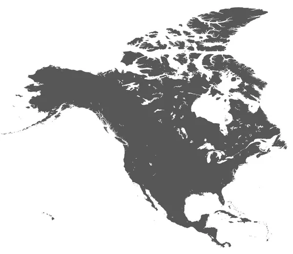 Continente América Del Norte Mapa — Vector de stock
