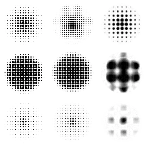 Halftone Design Elements Isolated White Background — Stock Vector