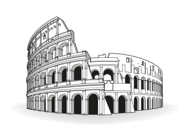 Roma Kolezyum el çizilmiş anahat doodle simgesi