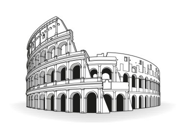 Rome coliseum hand drawn outline doodle icon clipart