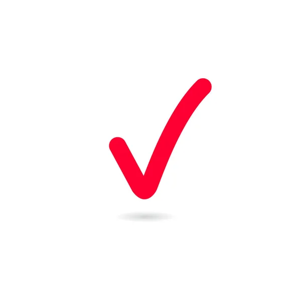 Červené Značky Červená Značka Zaškrtnutí Tick Symbol Ikona Přihlaste Červené — Stockový vektor