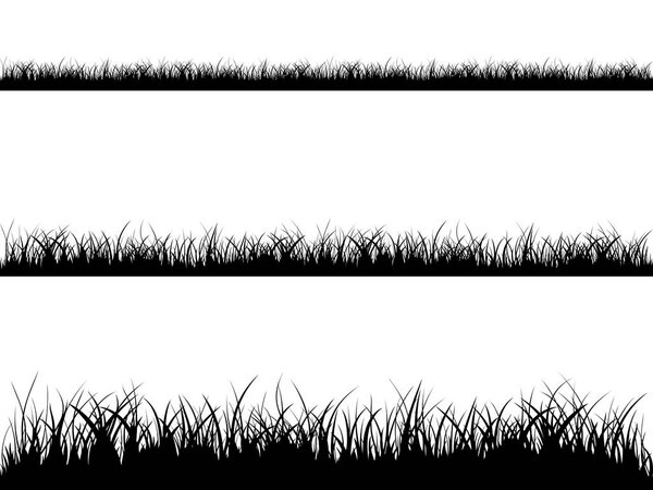 BLACK AND WHITE Seamless grass silhouette 