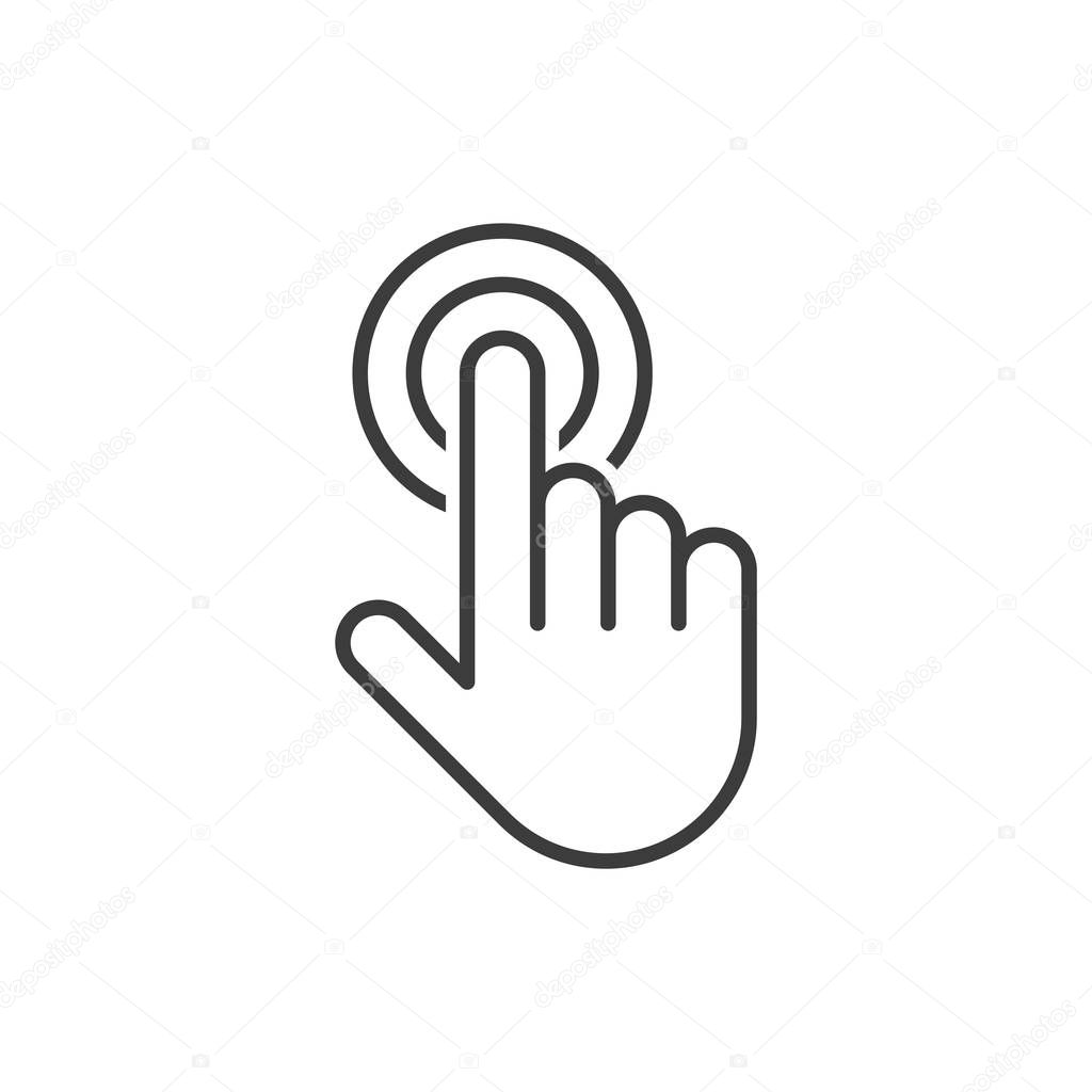 Hand click icons set. Vector illustration