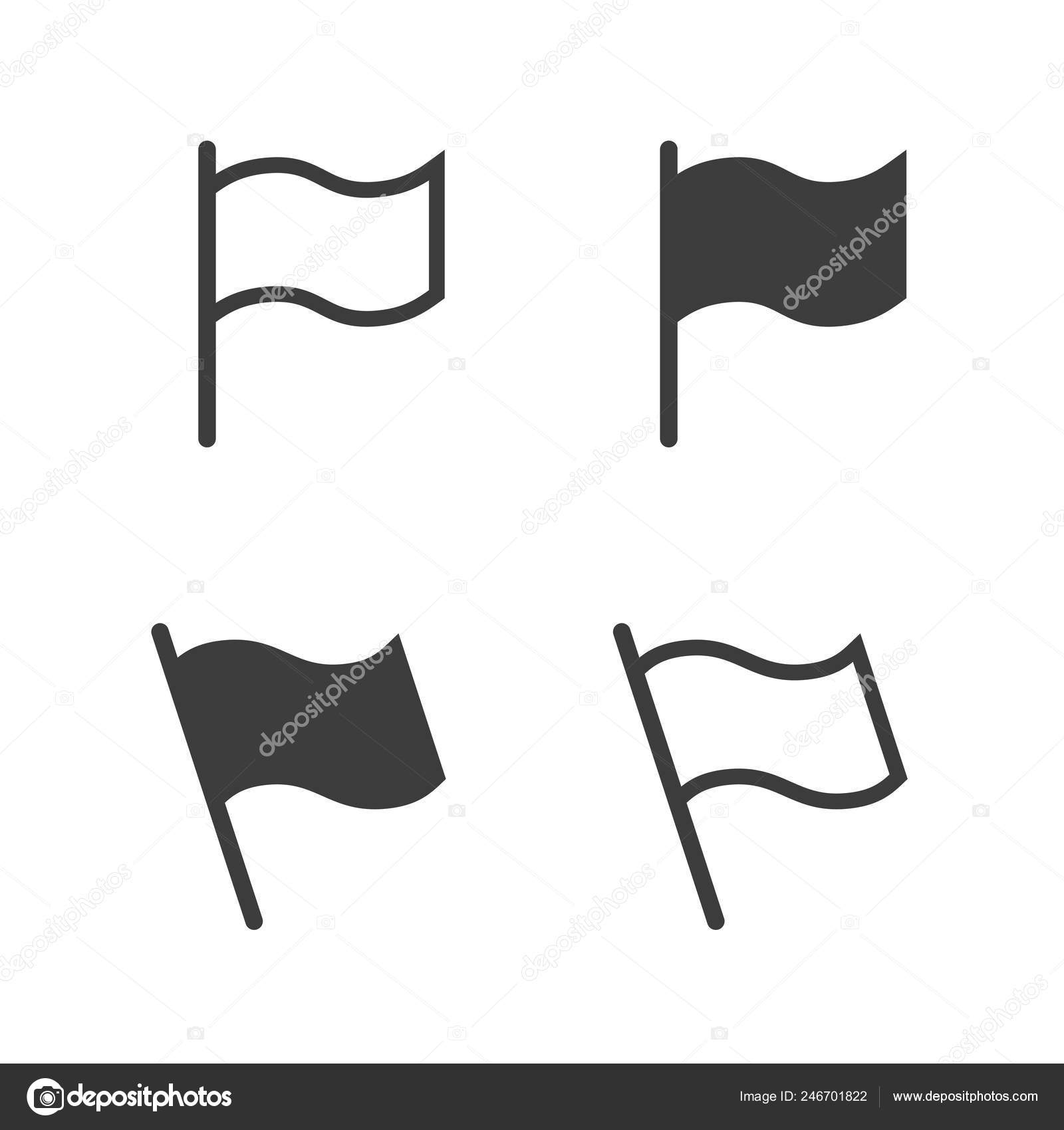 Flag Icon Vector Set Isolated White Background Stock Vector by ...