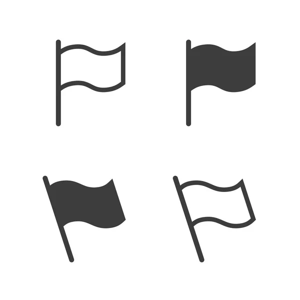 Vlag Pictogram Vector Instellen Geïsoleerd Witte Achtergrond — Stockvector