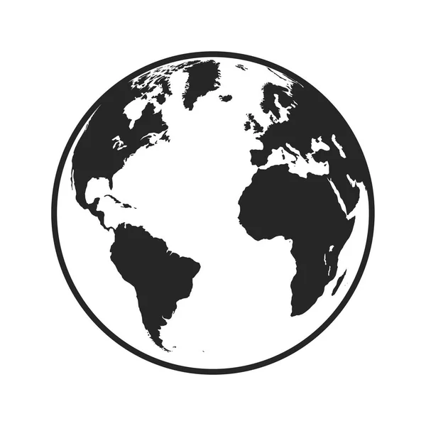 Svět Planeta Země Izolované Ikony Vektorové Ilustrace Design — Stockový vektor