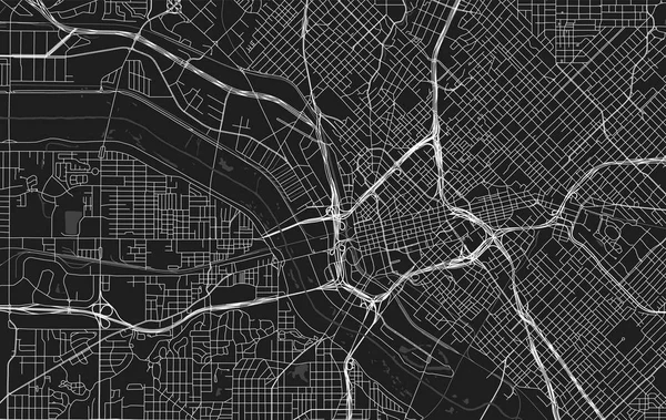 Vector mapa negro de Dallas — Archivo Imágenes Vectoriales