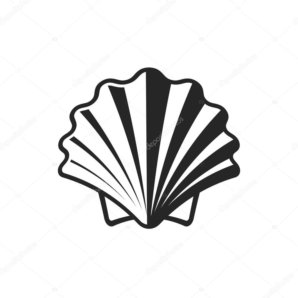 Shell vector icon. Simple flat symbol on white background