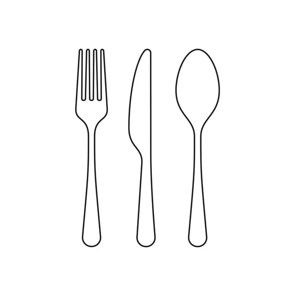Fork, knife and spoon icon. Cutlery and menu. vector graphic — Stock Vector