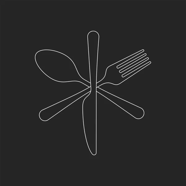 Kniv, gaffel och sked ikoner. — Stock vektor