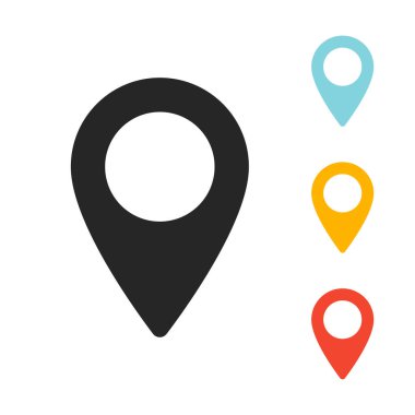 Yuvarlak 3D harita işaretçileri kümesi