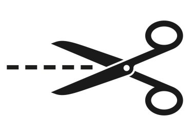 vektör makasla kesme hatları beyaz zemin üzerine izole