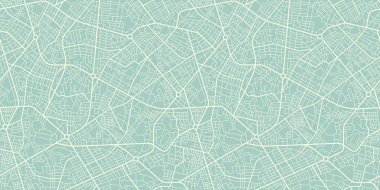 Retro Style Dikişsiz Doku Şehir Haritası. Anahat Haritası