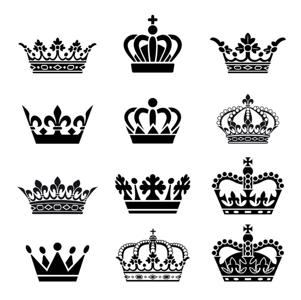 Crown Icons Set — Stock Vector