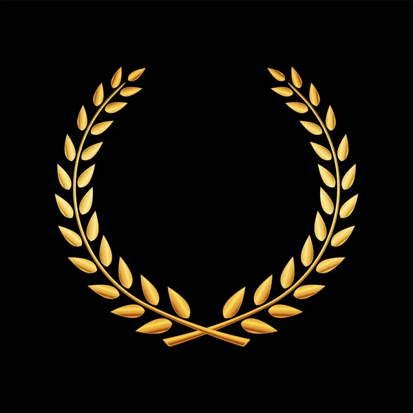Coroa de louro de prêmio de ouro vetorial —  Vetores de Stock