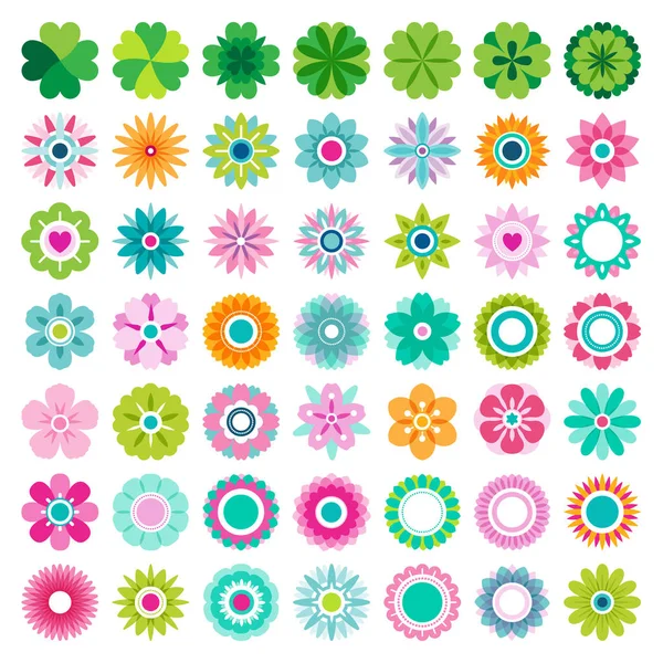 Set of Flower icons — Stock Vector